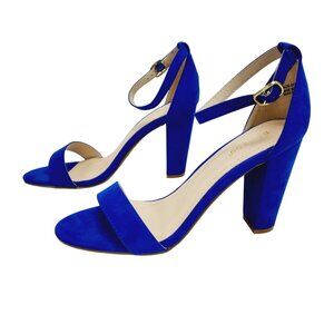 Bamboo Womens Blue High Heel Sandals Size 10 Open Toe Adjustable Strap